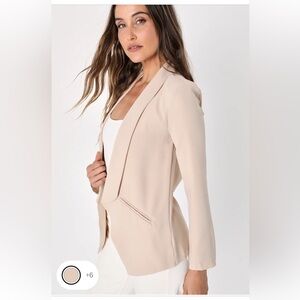Lulus Miss Punctuality Taupe Lightweight Blazer NWOT